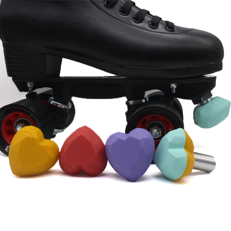 Εργοστάσιο άμεση πώληση προσαρμοσμένη καρδιά σχήμα καρδιά ρυθμιζόμενο toe Stop Roller Skate καθαρό χρώμα